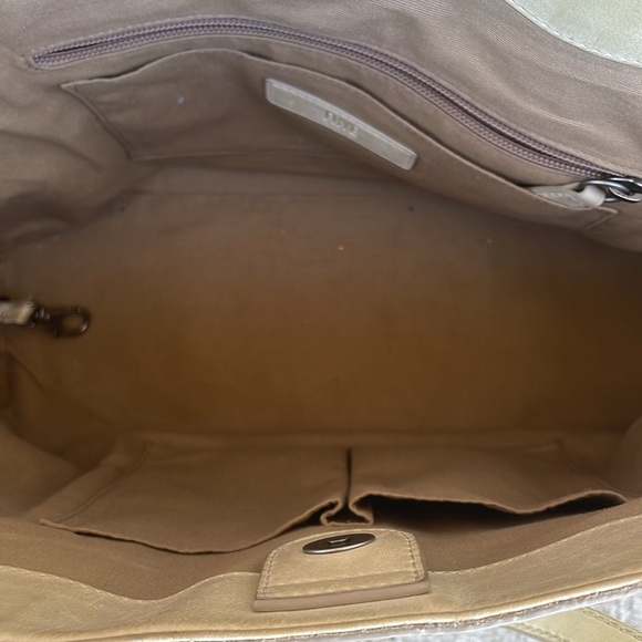 Frye Leather Tote Bag Melissa Large Cream Ivory Neutral Laptop Briefcase Travel - Picture 4 of 7